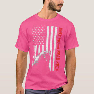 T-shirt Meilleur Ours Poppa Jamais USA Da père du drapeau