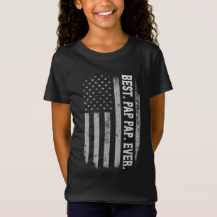 T-Shirt Meilleur Pap Pap Jamais Vintage Américain Drapeau 