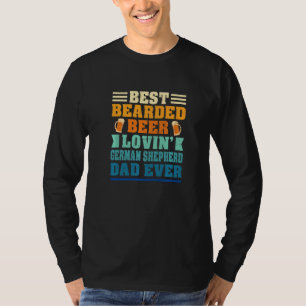 T-shirt Meilleur papa à barbe aimant la bière et berger al