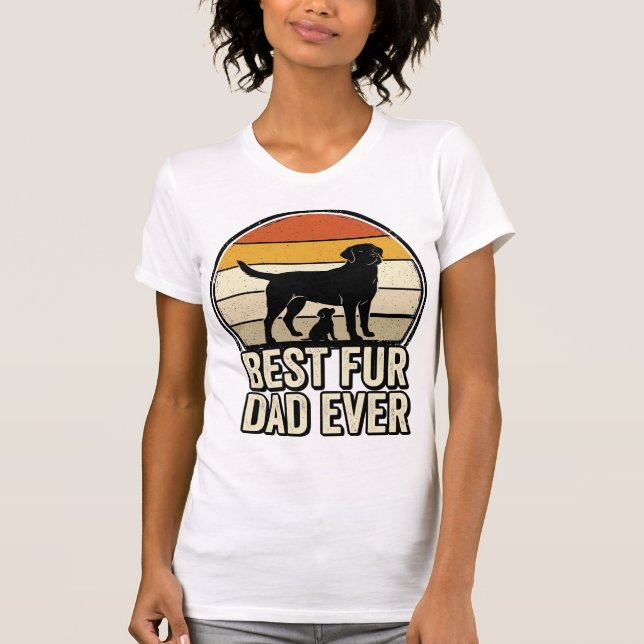 T-shirt Meilleur papa à fourrure jamais conception de mail (Devant)