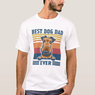 T-shirt Meilleur papa Airedale jamais Drôle Chien Papa pèr