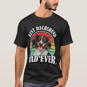 T-shirt Meilleur papa amateur de dachshund piebalde