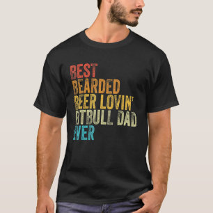 T-shirt Meilleur Papa Barbu Amateur de Bière Pitbull Homme