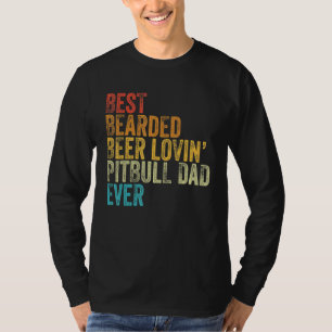 T-shirt Meilleur Papa Barbu Amateur de Bière Pitbull Homme