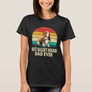 T-shirt Meilleur papa basset hound retro vintage