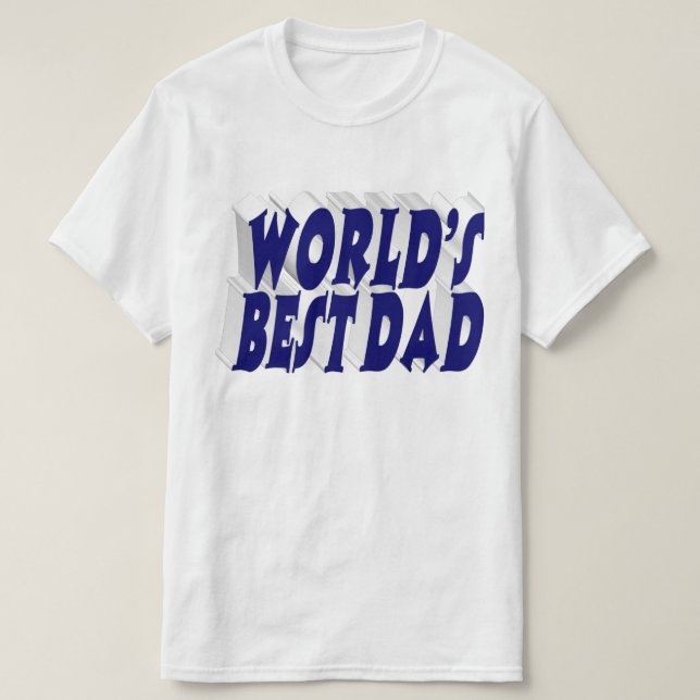 T-shirt Meilleur papa bleu foncé 3d texte (Design devant)