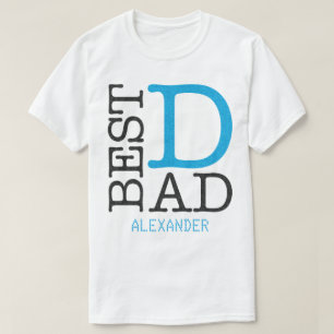 T-shirt Meilleur papa Bleu Parties scintillant Noir Nom Pe