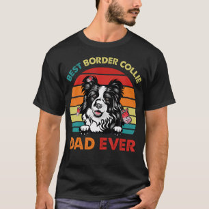 T-shirt Meilleur Papa Border Collie De Tous Les Temps Fête