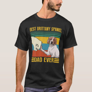 T-shirt Meilleur Papa Brittany Spaniel Vintage Pour Papa