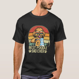 T-shirt Meilleur papa caniche jouet vintage rétro chien pè