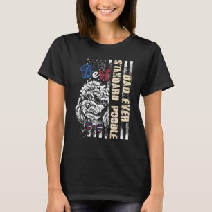 T-shirt Meilleur papa caniche standard vintage retro drape
