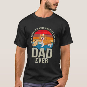 T-shirt Meilleur papa Cavalier King Charles Spaniel de tou