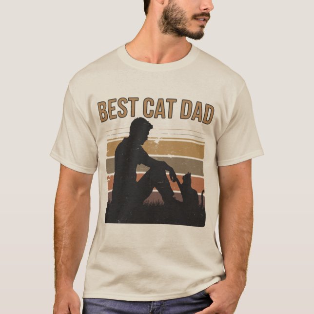 T-shirt Meilleur Papa Chat  (Devant)
