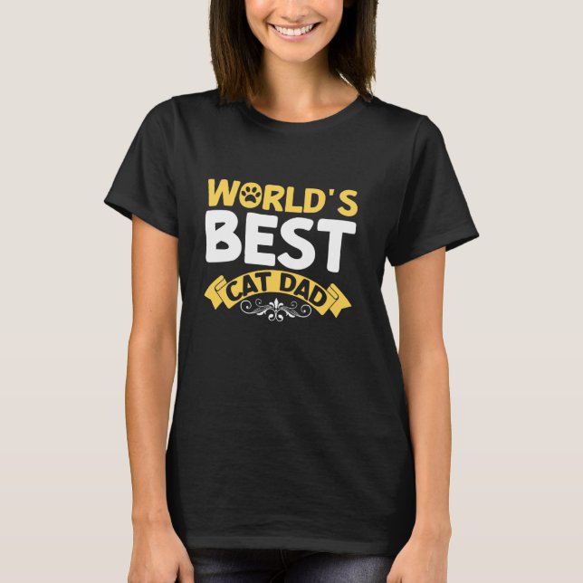 T-shirt Meilleur papa chat du monde (Devant)