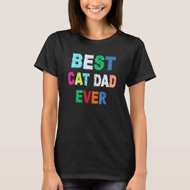 T-shirt Meilleur papa chat du monde (Devant)