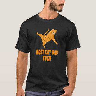 T-shirt Meilleur Papa Chat du Monde avec un Chaton Orange