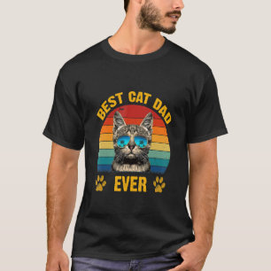 T-shirt Meilleur Papa Chat du Monde Papa Chat Vintage Fê