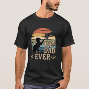 T-shirt Meilleur Papa Chat du Monde Poing Bump Rétro Drôle
