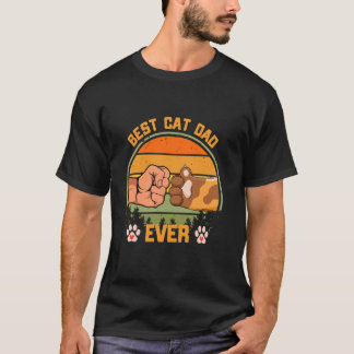T-shirt Meilleur Papa Chat Fête des Pères Amateur de Chat 