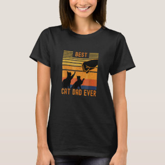 T-shirt Meilleur Papa Chat Fist Bump Pour Papa Fourrure Fê