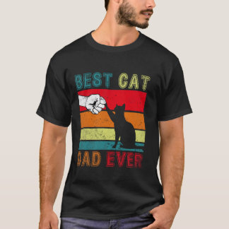 T-shirt Meilleur papa chat jamais drôle Fête des pères vin