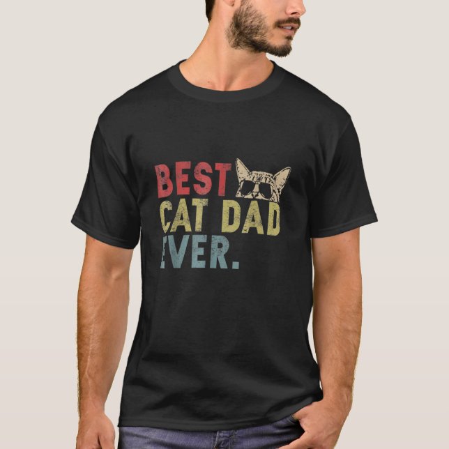T-shirt Meilleur Papa Chat pour Homme (Devant)