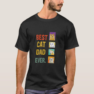 T-shirt Meilleur papa chat rétro Miaou Chat Minou Papa Ch