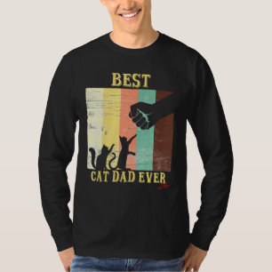 T-shirt Meilleur Papa Chat Retro Vintage Fist Bump Chat