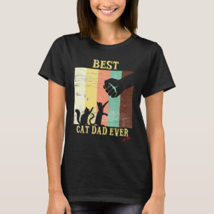 T-shirt Meilleur Papa Chat Retro Vintage Fist Bump Chat