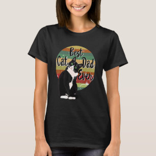 T-shirt Meilleur Papa Chat Tuxedo Fête des Pères Rétro