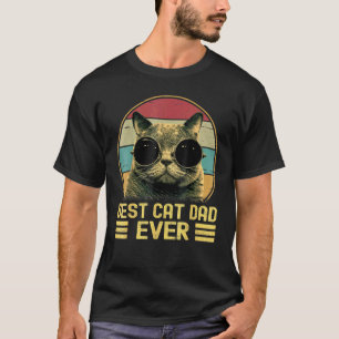 T-shirt Meilleur papa chat vintage à jamais Bump Fit Chat