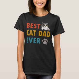 T-shirt Meilleur papa chat vintage de tous les temps Papa