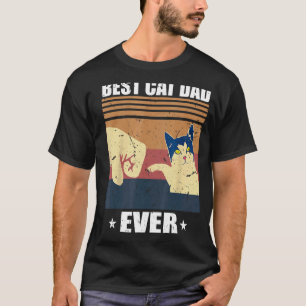 T-shirt Meilleur papa chat vintage Fist Bump Papa chat