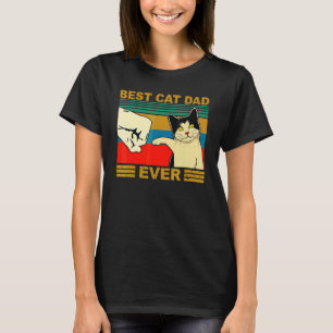 T-shirt Meilleur Papa Chat Vintage Jamais Fist Bump Fête d