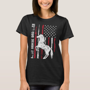 T-shirt Meilleur papa cheval de tous les temps Drapeau amé