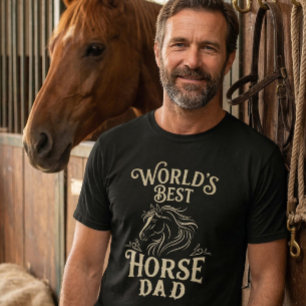 T-shirt Meilleur Papa Cheval du Monde Cadeau Équestre Vint