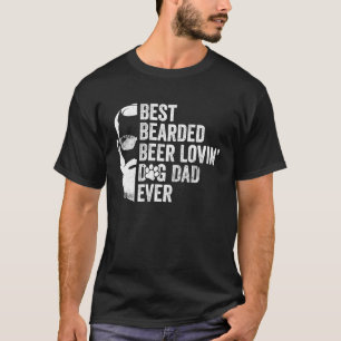 T-shirt Meilleur Papa Chien Amoureux de Bière Barbu Sans R