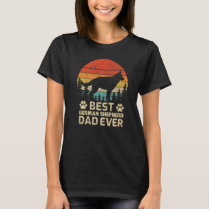 T-shirt Meilleur Papa Chien Berger Allemand Rétro Vintage