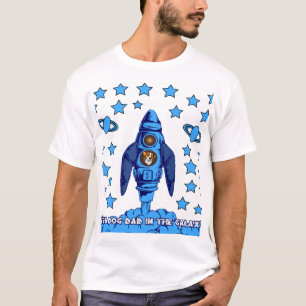 T-shirt Meilleur Papa Chien de la Galaxie Fusée Spatiale C