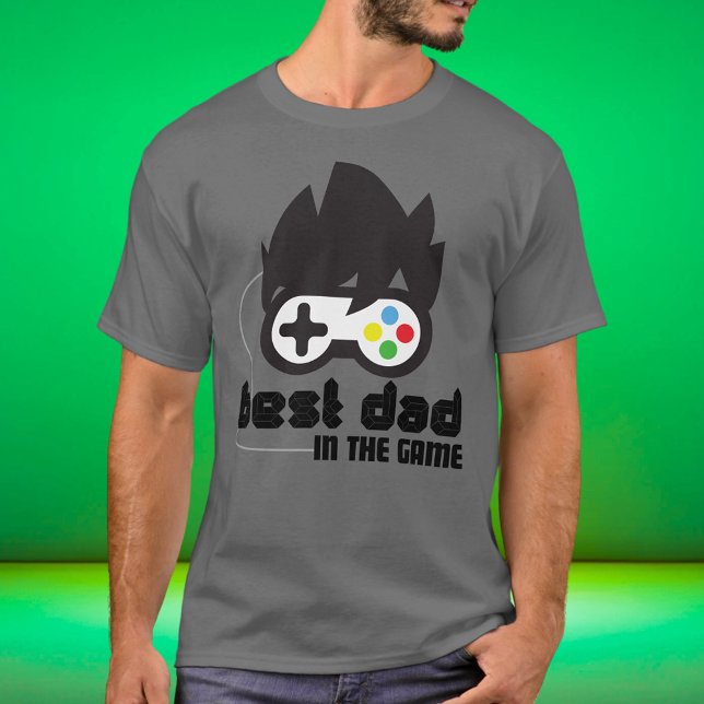 T-shirt Meilleur papa dans le cadeau de jeu pour Gamer Dad (Unique Retro Inspired Best Dad in the Game T-Shirt for Gaming Dads and Step Dads)