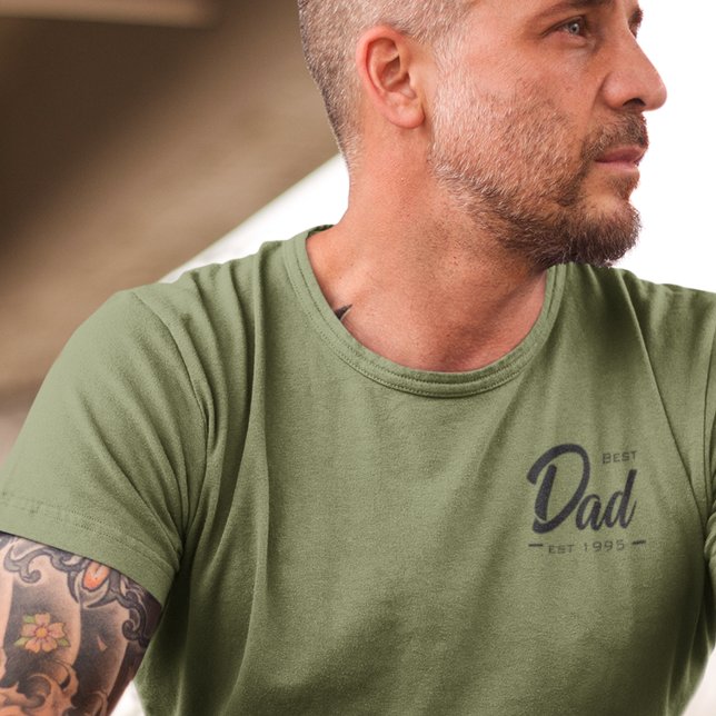 T-shirt Meilleur Papa Date Établie Thypographie Père (Créateur téléchargé)