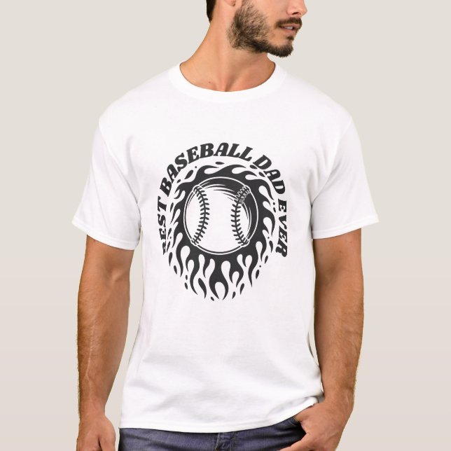 T-shirt Meilleur papa de baseball (Devant)