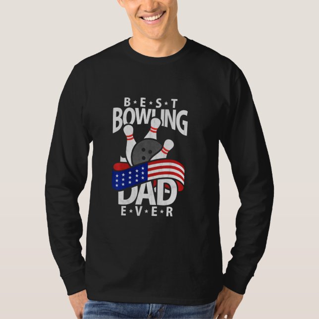 T-shirt Meilleur papa de bowling jamais (Devant)