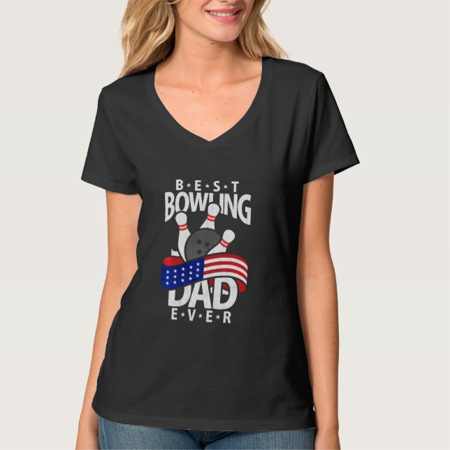 T-shirt Meilleur papa de bowling jamais (Devant)