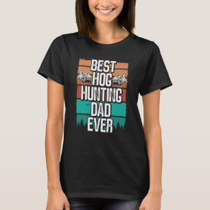 T-shirt Meilleur papa de chasse au cochon Chasseur de sang