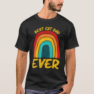 T-shirt Meilleur Papa de Chat Arc-en-Ciel Rétro Papa Chat