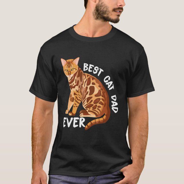 T-shirt Meilleur papa de chat bengali (Devant)
