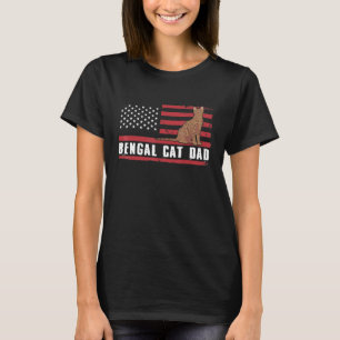 T-shirt Meilleur papa de chat bengali avec drapeau américa