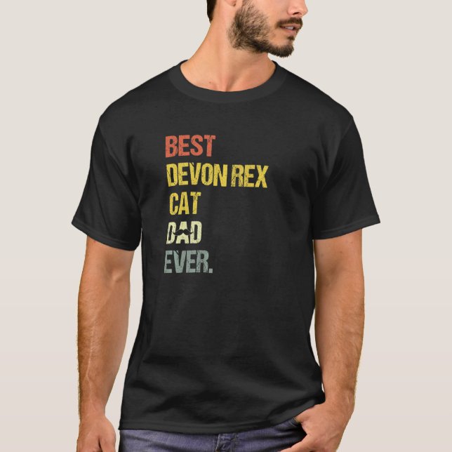T-shirt Meilleur papa de chat Devon Rex pour homme  Chat (Devant)