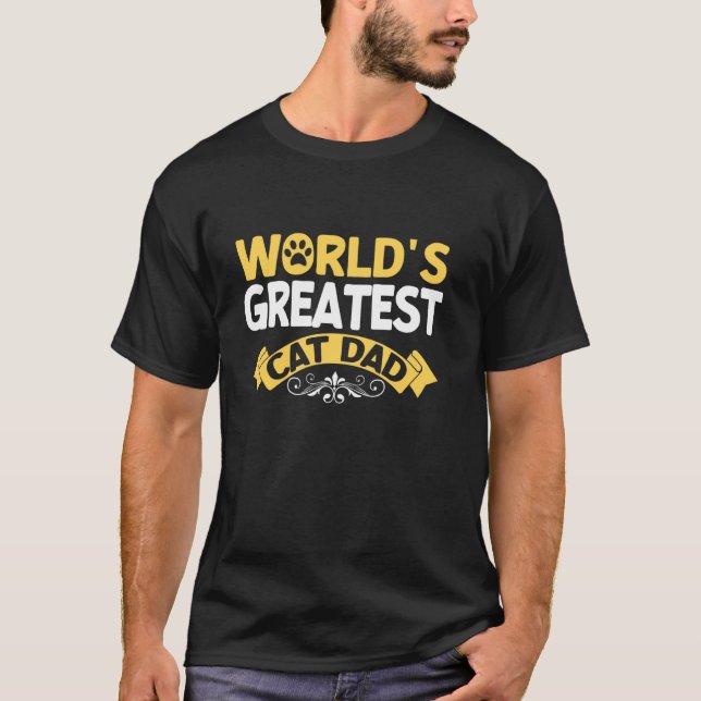 T-shirt Meilleur Papa de Chat du Monde (Devant)